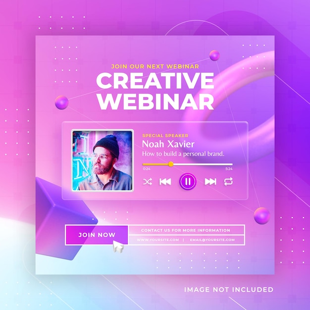 Live streaming business workshop social media post instagram template