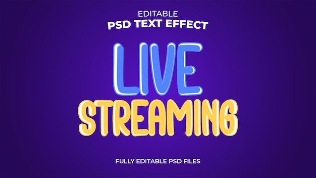 PSD live streaming text effect style