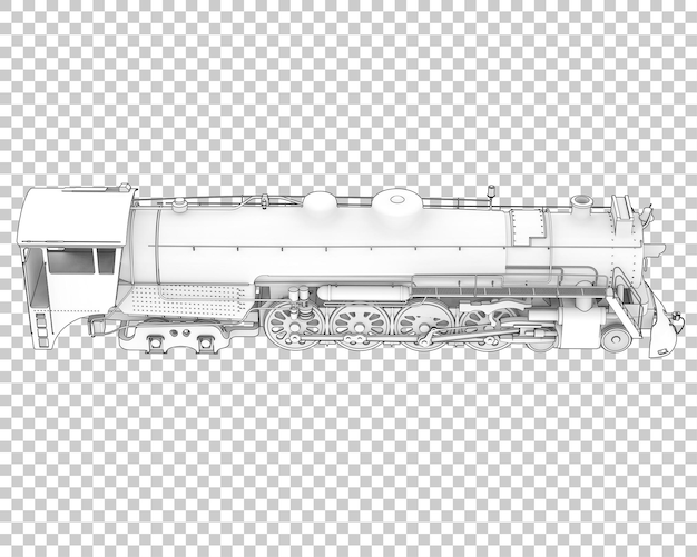 PSD locomotive on transparent background 3d rendering illustration