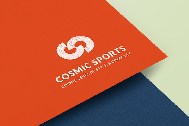 Logo mockup PSD paper, realistic abstract design