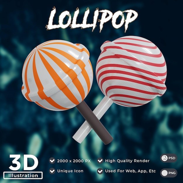 PSD lollipop 3d icon