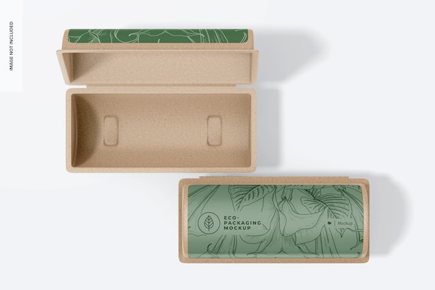 Long Biodegradable Food Packaging Mockup Top View