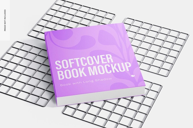 Long Shadow Softcover Book Mockup, Perspective