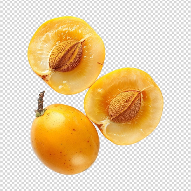 Loquat fruit isolated on transparent background