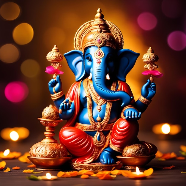 lord Ganesh Ganpati Diwali puja image