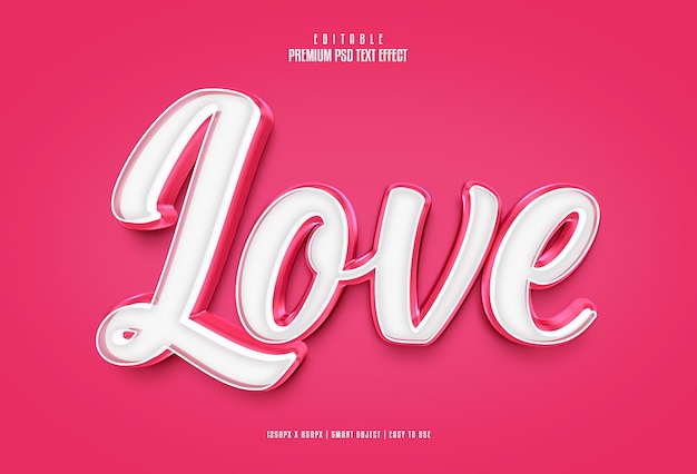 Love fully editable psd text effect