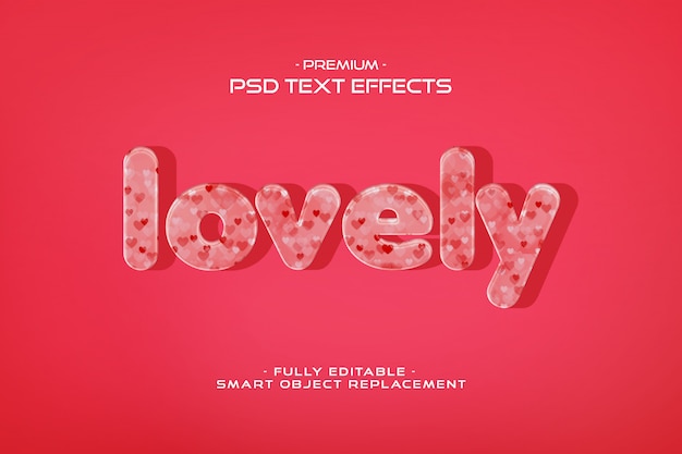 Lovely valentine text effect template