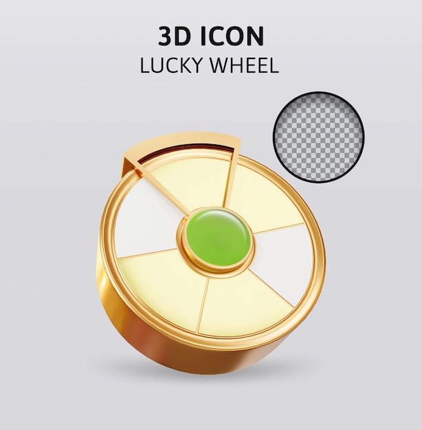 PSD lucky wheel 3d rendering illustration