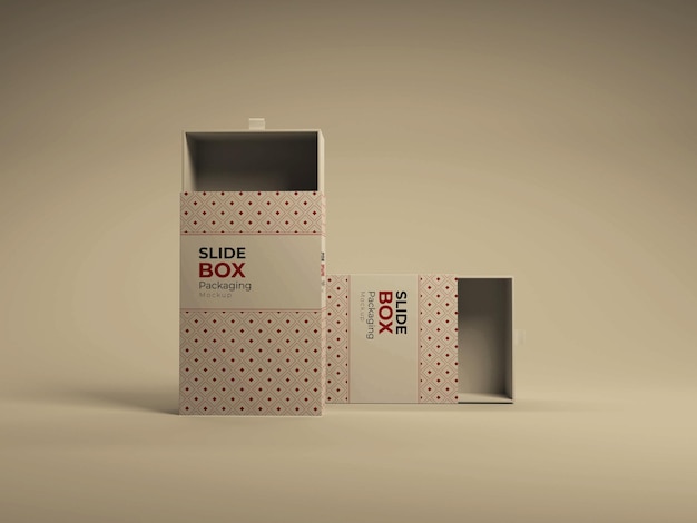 Luxurious slide box mockup