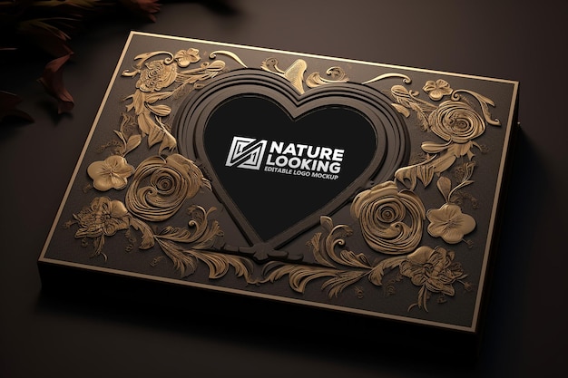 PSD luxury card mockup_sign logo mockup_gold card logo mockup