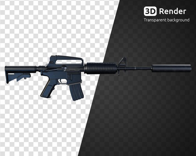 PSD m4a1 carbine 3d render isolated