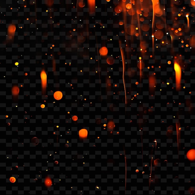 PSD a macro shot of a sprinkler of orange and yellow glitter on a black background