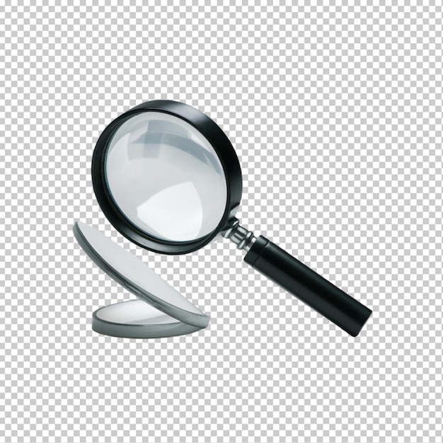 PSD magnifier isolated on transparent background