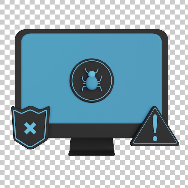 PSD malware detected 3d illustration