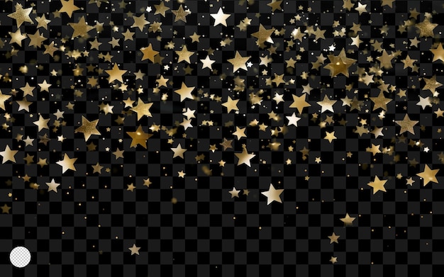 PSD many falling sparkling stars isolated on transparent background png psd