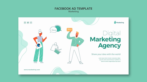 PSD marketing and advertising business social media promo template