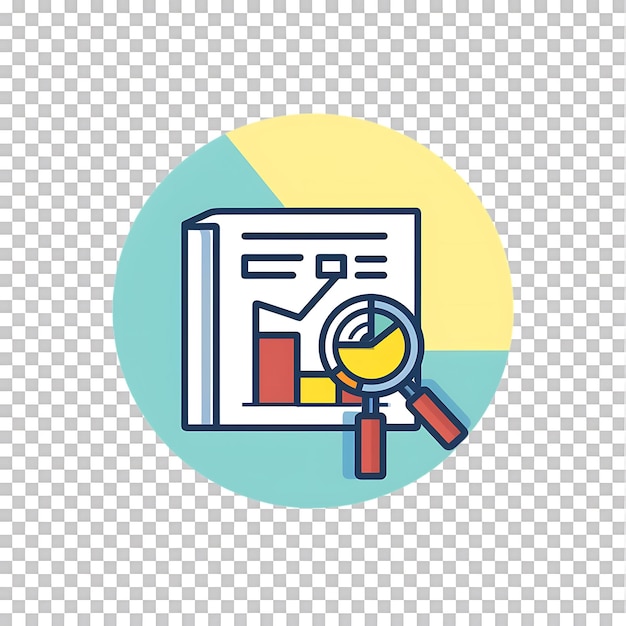 PSD marketing research icon against transparent background generated by ai