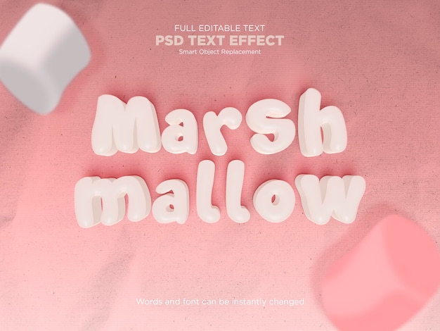 PSD marsh mallow text effect