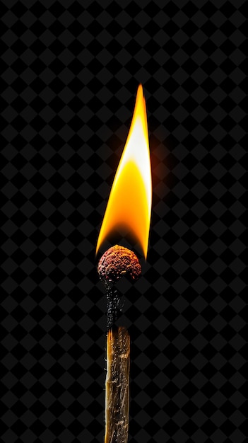 PSD a match burning in front of a black background