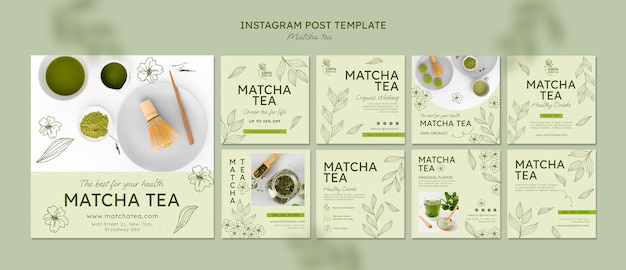 Matcha tea  instagram posts