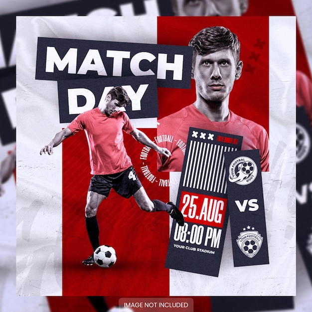 PSD matchday poster social media post template