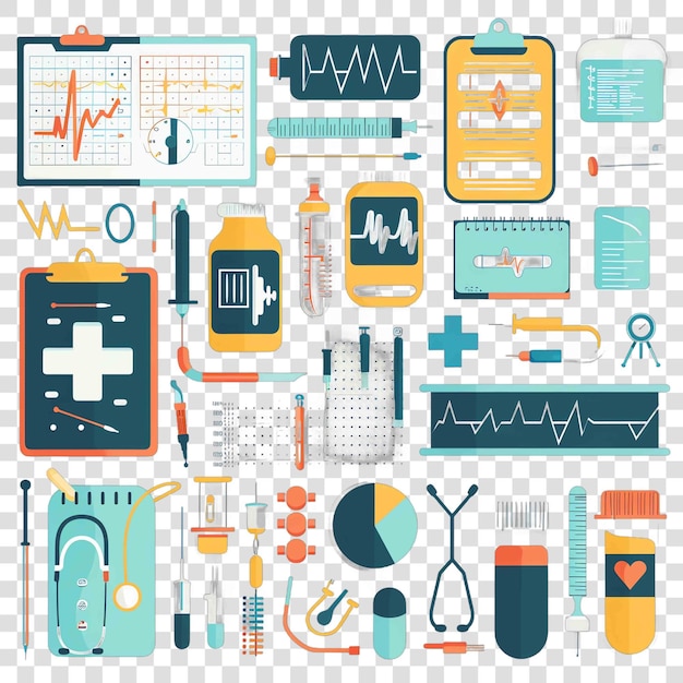 PSD medical chart transparent background vector elementon transparent background