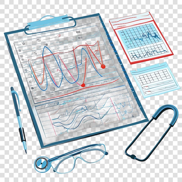 PSD medical chart transparent background vector elementon transparent background