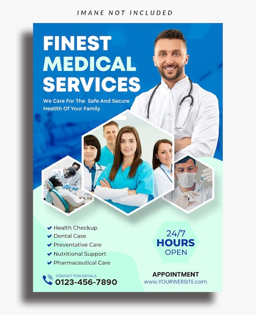 PSD medical health flyer design