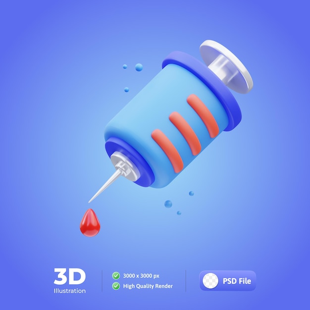 Medical Icon syringe 3d illustration