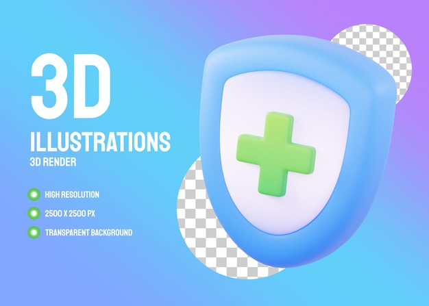 PSD medical insurance 3d illustration