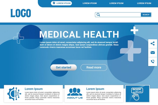 PSD medical landing page design