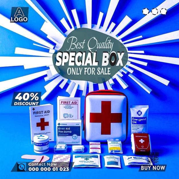 PSD medical product promotion social media post banner templates ai generative