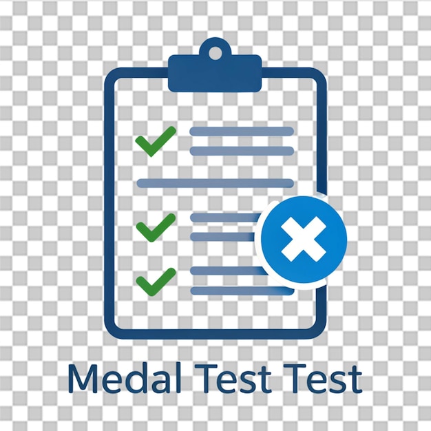 PSD medical records test icon isolated on transparent background