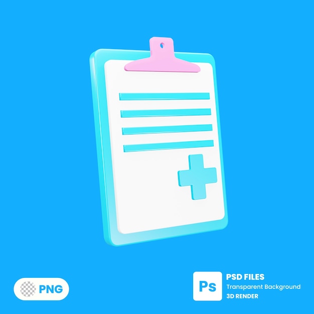 PSD medical report 3d illustration rendering premium psd