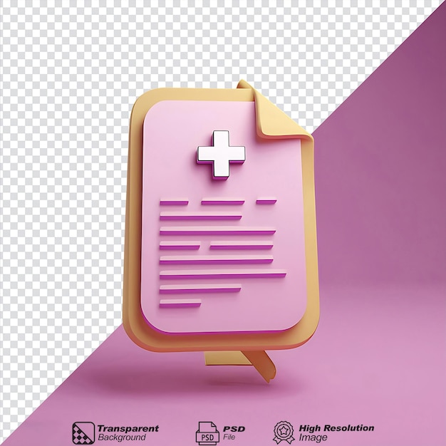 PSD medical report symbol isolated on transparent background