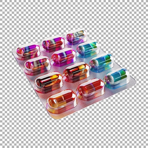 Medicine Pills Pack on Transparent Background Ai Generated