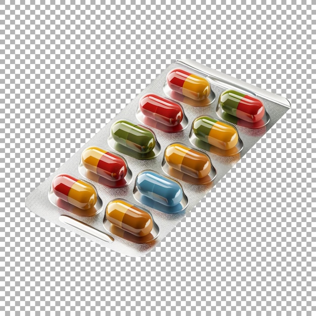 Medicine Pills Pack on Transparent Background Ai Generated