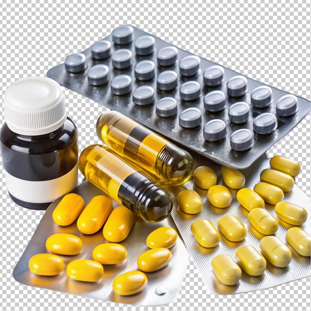 PSD medicines on pure transparent background