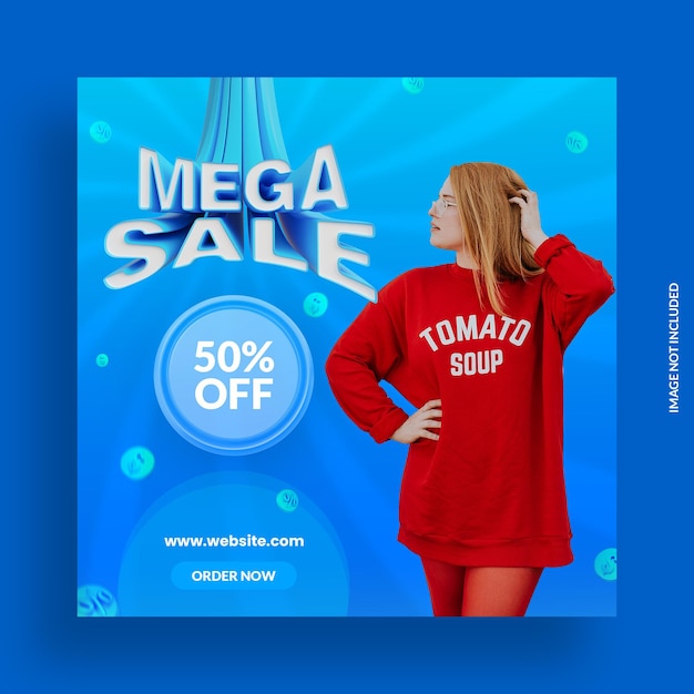 Mega sale promotion banner template