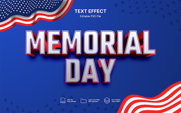 Memorial day text effect