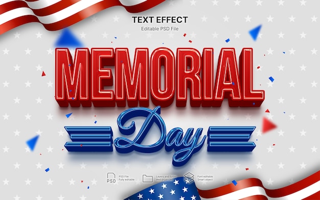 Memorial day text effect