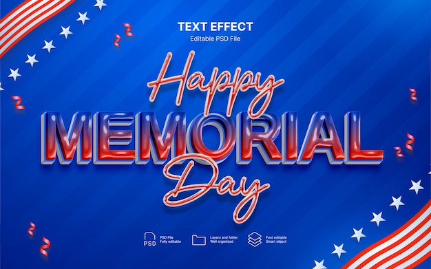 Memorial day text effect