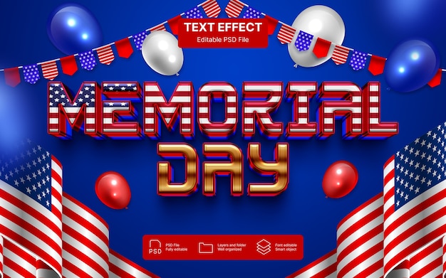 Memorial day text effect