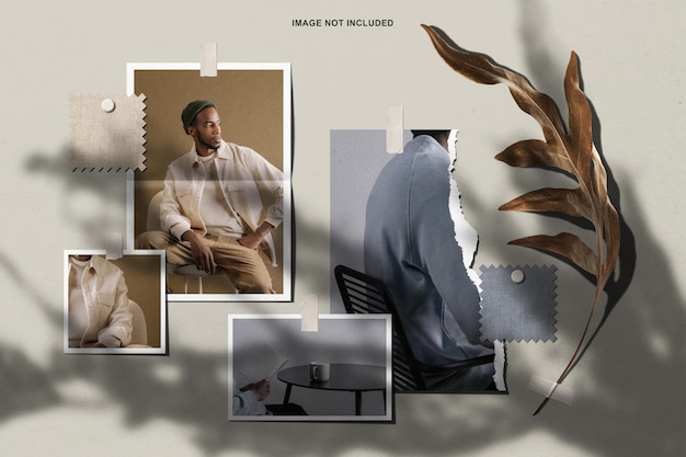 Men fashion moodboard mockup