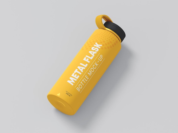 Metal Flask Bottle Mockup