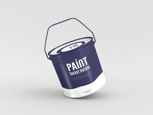 Metal paint bucket mockup