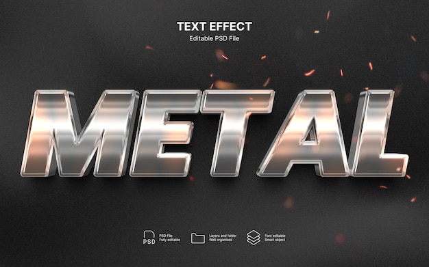 PSD metal text effect