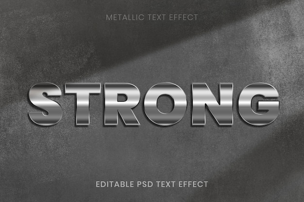 PSD metallic editable psd text effect