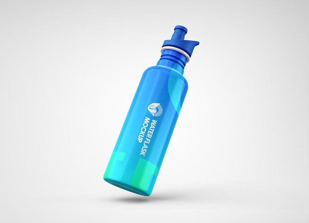 Metallic Water Flask Bottle Mockup