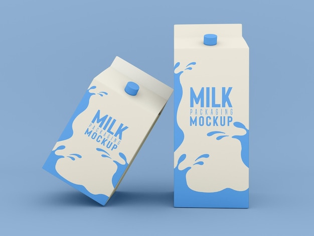 Milk packaging box mockup